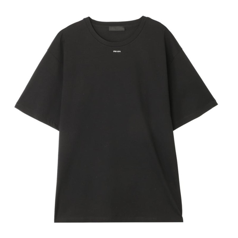 プラダ PRADA クルーネック半袖Tシャツ ブラック メンズ ujn843-s231