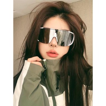 歐美戶外運動騎行銀色眼鏡登山夜騎太陽鏡連體護目防風鏡墨鏡男女