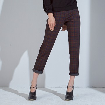 CLL巧玲瓏 復古格紋長褲 0581621