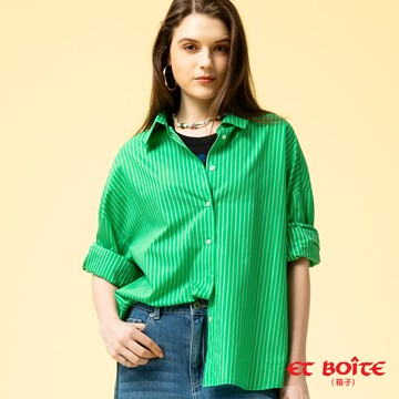 【8折↘結帳2件再88折】簡約寬鬆直條紋襯衫 - BLUE WAY ET BOîTE 箱子