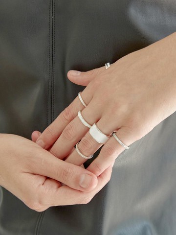 Layered Silver Epoxy Ring