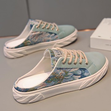 拖鞋男夏季透氣外穿無後跟懶人休閒板鞋一腳蹬辦公室包頭半拖涼鞋