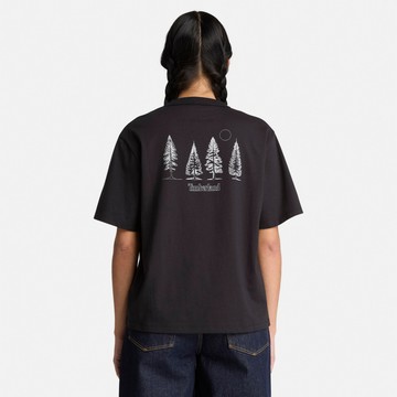 Timberland 女款黑色休閒短袖T恤｜0YH5U001