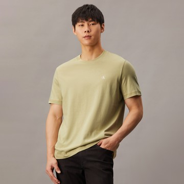 【Calvin Klein】 CK Monogram 標準版型純棉 T 恤_綠色
