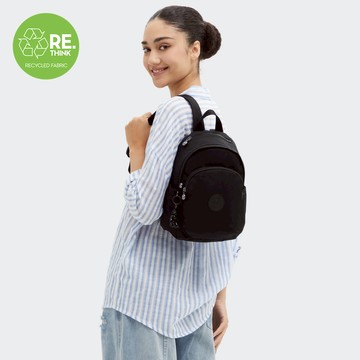 碳黑拉鍊式小巧收納後背包-DELIA MINI