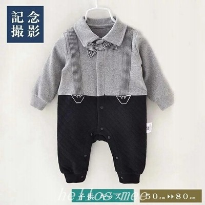 子供服 男の子 ベビー フォーマル スーツ ロンパース カバーオール 赤ちゃん 紳士風 子供 蝶ネクタイ キッズ おしゃれ 初節句 出産祝い 結婚式 お食い初め 長袖 通販 Lineポイント最大get Lineショッピング