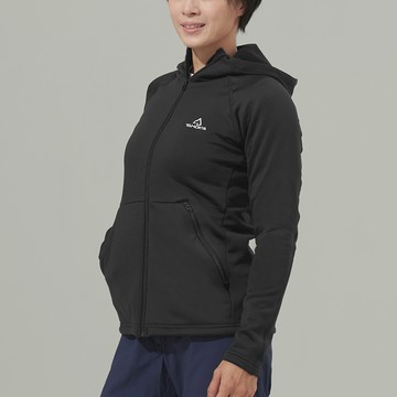 Skan 中層刷毛連帽外套 女款 黑色