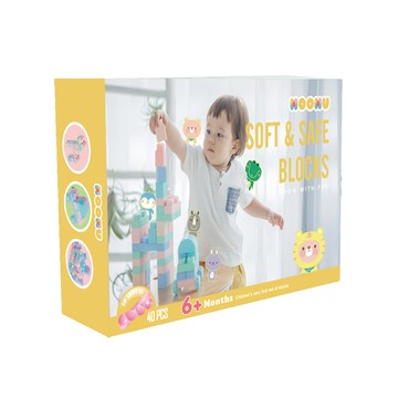 MOOMU 馬卡龍香草軟積木 40pcs/組 (贈收納袋+角色立體場景紙卡)