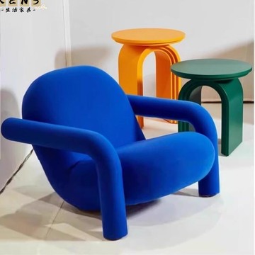 公司貨 免運 可開立發票 沙發 沙發椅 單人沙發 客廳沙發多巴胺極簡北歐中古設計師休閑沙發奶油風單椅客廳臥室陽臺扶手椅工廠現貨直銷 售後保障 全館八折 5k830