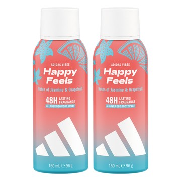 adidas 愛迪達 率性氛圍香體噴霧 快樂宣言  2個  150ml