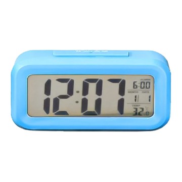 懶人多功能鬧鐘 ABS材質 寬10cm 高5.5cm 厚2.6cm  藍色