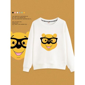 小熊衛衣兒童男女童春秋款長袖圓領洋氣卡通休閑中大童打底衣服潮