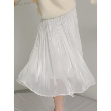 俏娘魚氣質優雅淑女范旗袍內搭百褶裙2025年春新款遮胯顯瘦年輕款