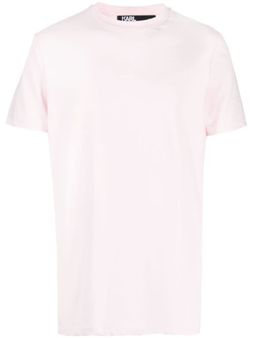 Karl Lagerfeld - crew-neck short-sleeve T-shirt - men - Cotton/Elastane - L - Pink