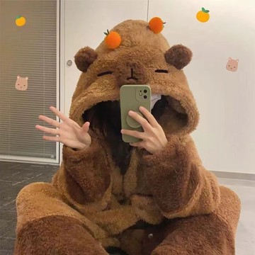 【全網最低】可愛法蘭絨水豚睡衣 卡通動物睡衣 冬天居家服 情侶搞怪睡衣 睡袍套裝 絨毛睡衣 連身睡衣 毛絨睡袍 睡衣