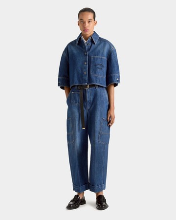 GIVENCHY 牛仔短版襯衫 - 38