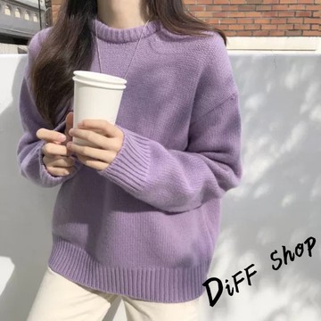 韓版寬鬆慵懶風圓領毛衣【W560】
