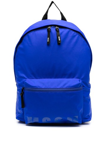 MSGM - logo-print backpack - men - Polyester/Polyester - One Size - Blue