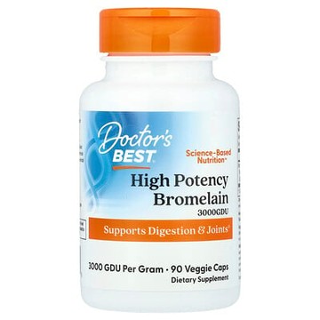 Doctor's Best, 優效鳳梨蛋白酶，3000 GDU，500 毫克，90 粒素食膠囊