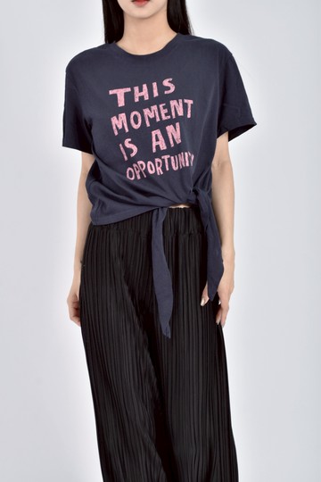 加購優惠(M) miss happy字母黑色短袖上衣