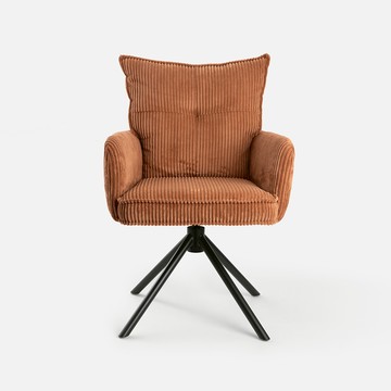 費洛迪布質旋轉椅 焦糖棕