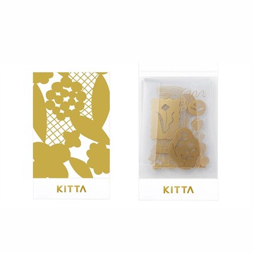 【KING JIM】KITTA隨身攜帶紙膠帶 單張貼紙金箔款 花田(東出桂奈