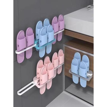 折疊拖鞋架浴室免打孔衛生間置物架墻壁掛式門后式神器廁所收納架