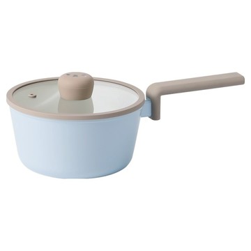 NEOFLAM 台灣原廠公司貨 NeoBear妞妞熊系列陶瓷塗層單柄湯鍋 + 玻璃蓋  藍色  1個  18cm