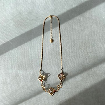 復古 90s-00s 美國復古水晶水鑽菱形項鍊