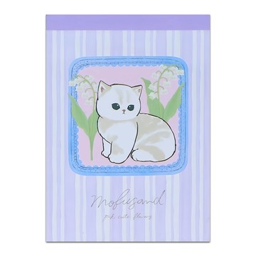 sun-star Mofusand花卉風迷你便條紙  鈴蘭白貓  100張  1個