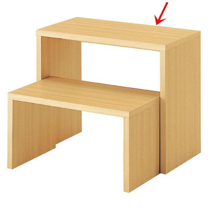 木製コの字型テーブル 大 エクリュ色 【店舗什器 ディスプレイ用