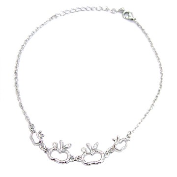 【Charme】鏤空蘋果 水晶鑽 腳鍊