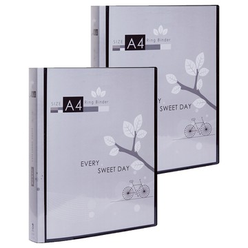 連勤 pp四孔圓型夾附封面 lc-4a k  黑色  2入