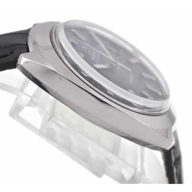 オメガ ジュネーブ クロノストップ 手巻き メンズ 腕時計 グレー文字盤 社外ベルト