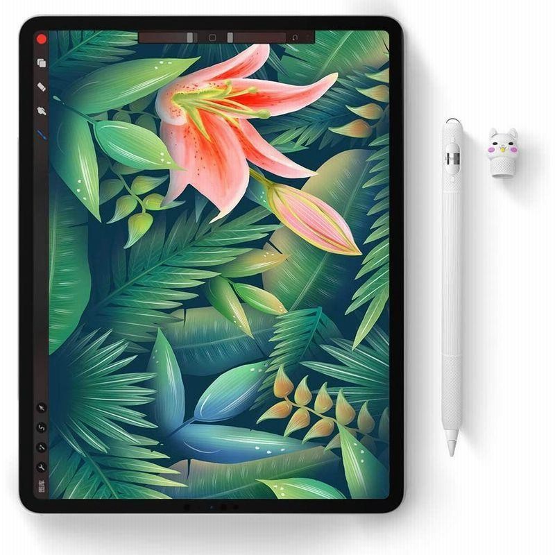 本物保証! Apple pencil ケース 落下 傷つけ防止 apple ペンシル カバー シリコン製 充電時キャップの紛失を防ぐ ホルダー  全面保護 iPad Pro 12.9 9.7 Black