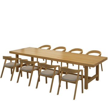 現代簡約實木辦公桌多人位接待洽談會議桌長條桌子辦公桌閱讀桌子[DD030109]