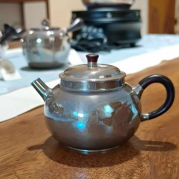 尚幀品 同塵純銀急須 銀壺純銀9999 純手作 紫皮小銀壺 125cc