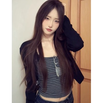 【Nico】臺灣熱銷🔥【外套人棉+背心色織條】秋季獨特辣妹條紋吊帶開衫上衣兩件套