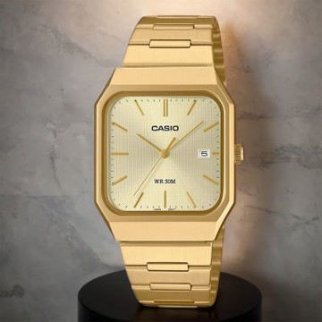 CASIO 卡西歐 方形日期指針手錶 不鏽鋼帶 考試錶 學生錶 1212購物節 送禮推薦 MTP-B185G-9AV