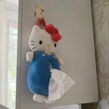 HelloKitty貓紙巾盒 紙巾可愛車載收納盒玩偶 客廳紙巾套 送生日禮物 家居收纳 宿舍纸巾收纳盒