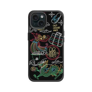 iPhone 15 SolidX 黑 - 老屋顏 Old House Face - 台灣霓虹
