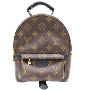 LOUIS VUITTON LV 路易威登 棕色 原花 PVC塗層帆布 Palm Springs Mini 後背包 M44873 【二手名牌BRAND OFF】