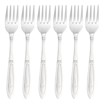 K.G.M 金嘉美 幸運草中餐叉 17.4 x 2.2cm 26g  J-476  6支  銀色