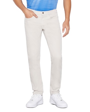 Frame L'Homme Slim Brushed Twill Pants in Milk Beige