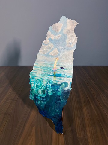 台灣小島系列壓克力繪畫-情書