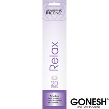 美國 GONESH AROMATHERAPY RELAX 放鬆 薰療 芳香精油 線香 (20枝入)