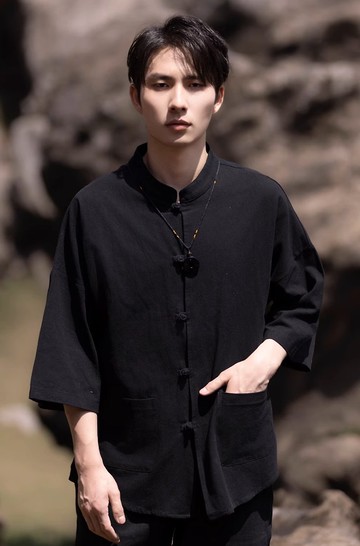 新中式復古 盤扣立領短袖襯衫