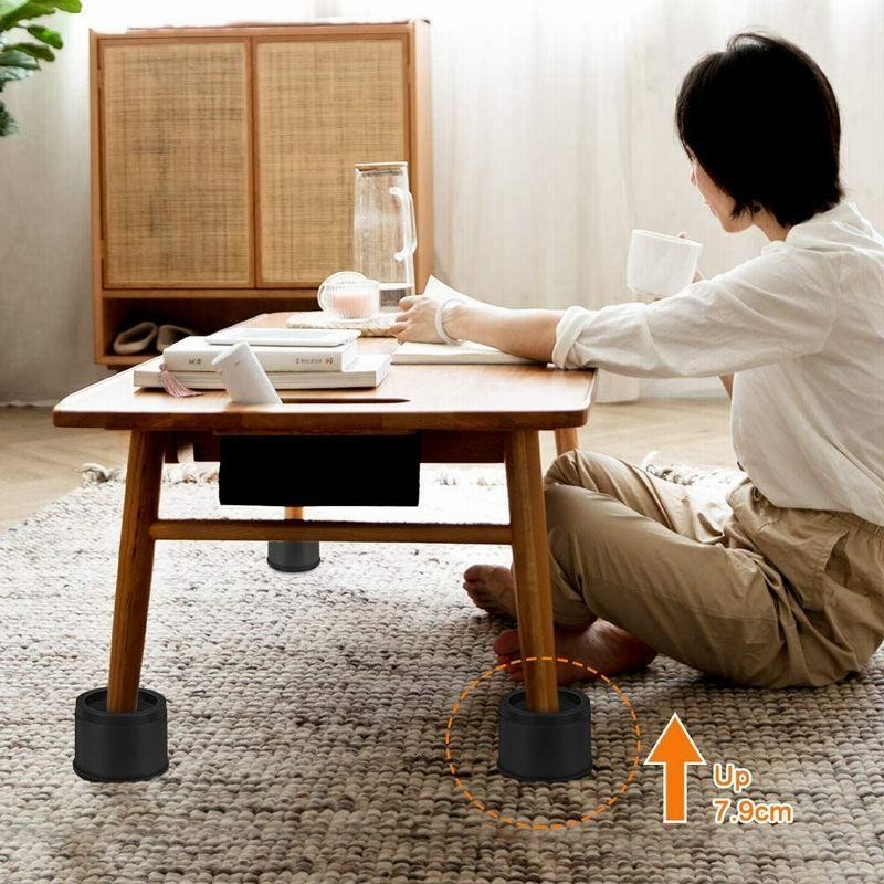 爆買い新作 Uping テーブル ベッドの高さ調節が簡単にできる ベッドの高さをあげる足 4個セット 高さを上げる 高さ調節脚 こたつ 継足し 継ぎ足  テーブル脚台 高さ調整 暖