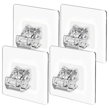 comet 免打孔窗簾桿固定架 6.8 x 6.8 x 4cm  4個  透明色