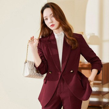 【巴黎精品】現貨+預購 西裝套裝兩件套-氣質外套長褲通勤女西服4色p1al50